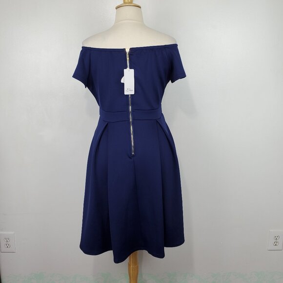 Lalagen Special Occasion Off-Shoulder 1950's Style Pleated Dress NEW NWT Size XL - Picture 8 of 13